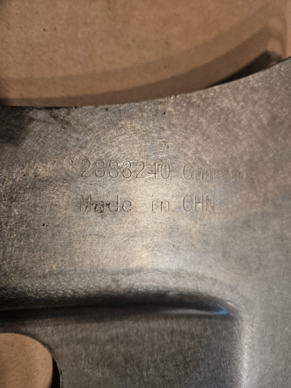 CUMMINS ISX12 DIESEL ENGINE BLOCK STIFFENER PLATE 2883240 OEM - 150$ Picture 1 of 5 Picture 2 of 5