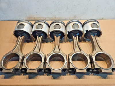 Set of 5 Caterpillar C12 Diesel Engine Pistons and Connecting Rods 113-9016 OEM
