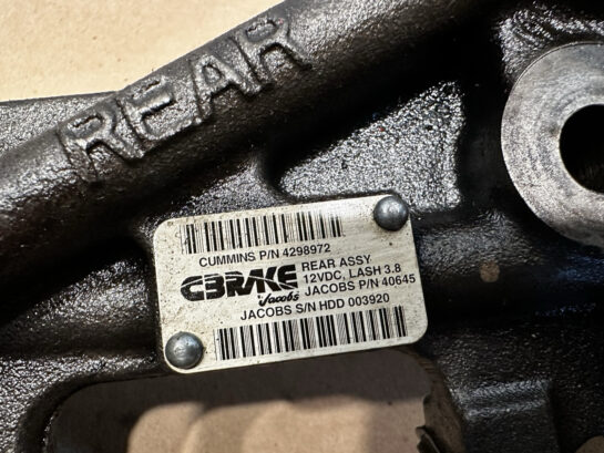 2012 Cummins ISX12 Diesel Engine Complete Jake Brake Set 4298971 and 4298972 OEM - 2250$ Picture 1 of 9 Picture 2 of 9 Picture 3 of 9 Picture 4 of 9 Picture 5 of 9 Picture 6 of 9