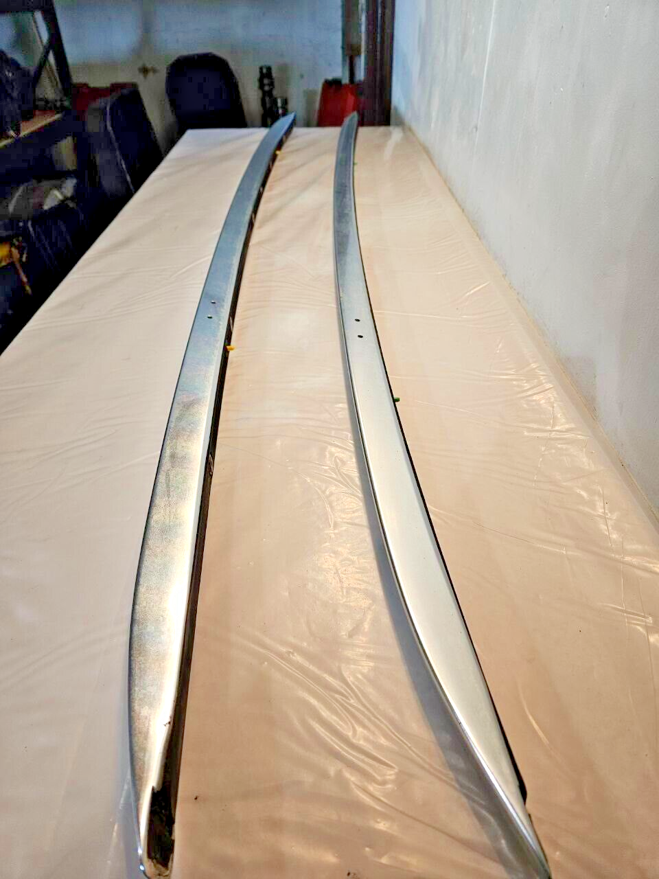 2007-2015 AUDI Q7 4L LEFT & RIGHT SIDE ROOF LUGGAGE CARRIER RACK RAIL SET OEM