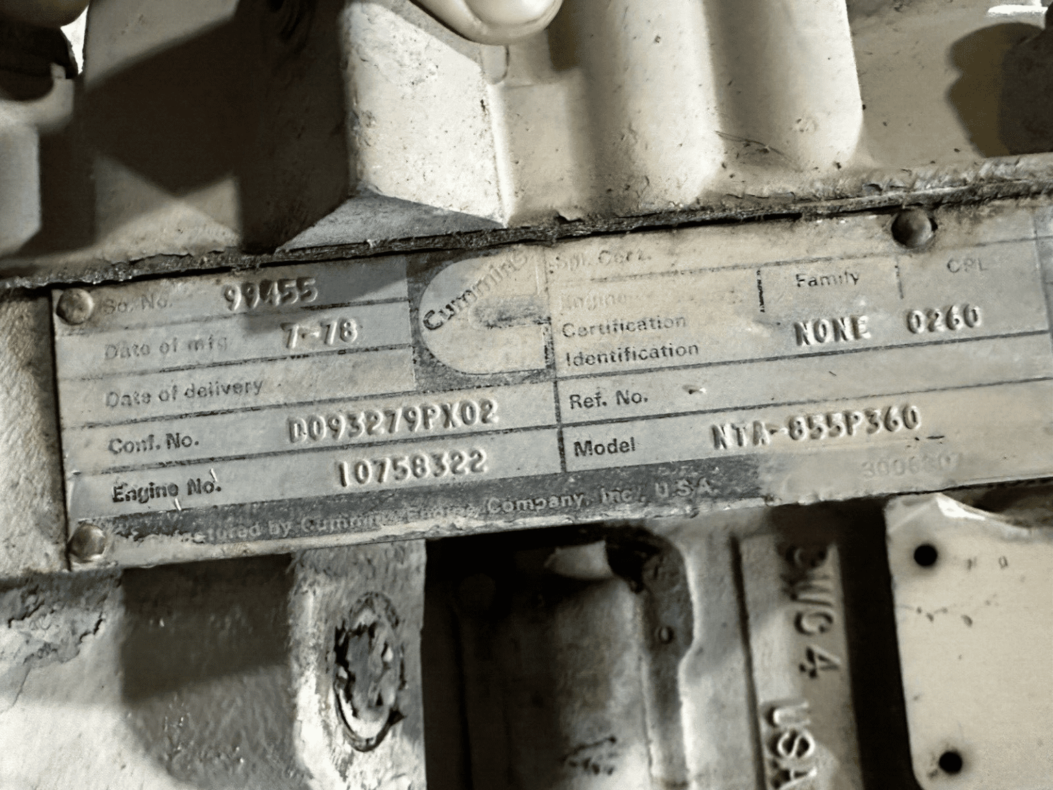 1978 Cummins NTA855 360HP Diesel Engine Rocker Assembly 3007242 OEM ...