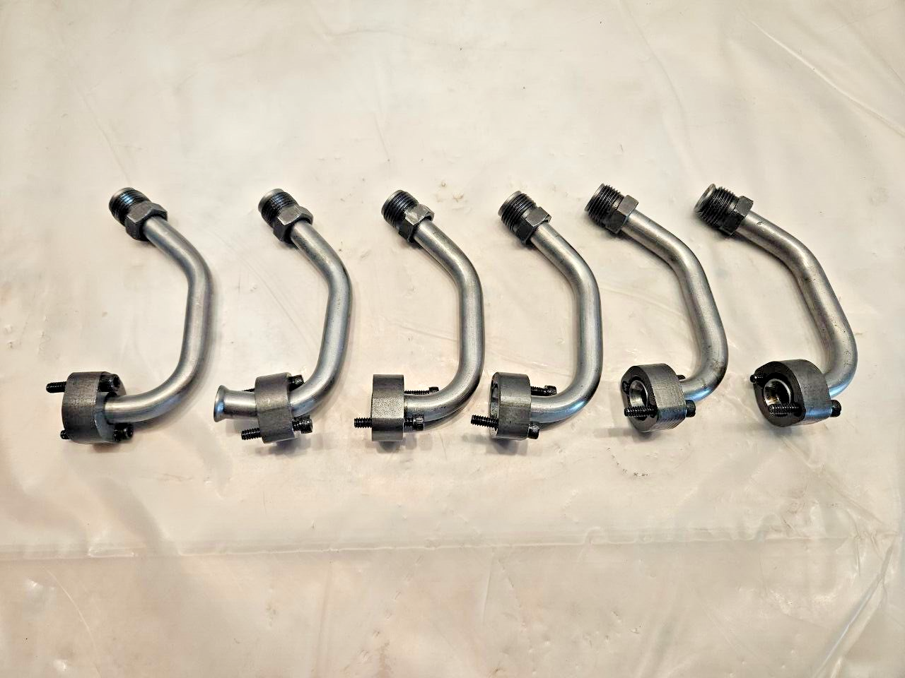 Set of 6 CAT 3126 Diesel Engine Side Mount Injector Fuel Supply Tubes