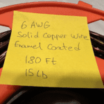 6 gauge ENAMEL COATED SOLID COPPER WIRE 6 AWG 4.1mm 180 FEET ROLL - 270$ Picture 1 of 7 Picture 2 of 7 Picture 3 of 7 Picture 4 of 7 Picture 5 of 7 Picture 6 of 7 Picture 7 of 7 Picture 1 of 7 Picture 2 of 7