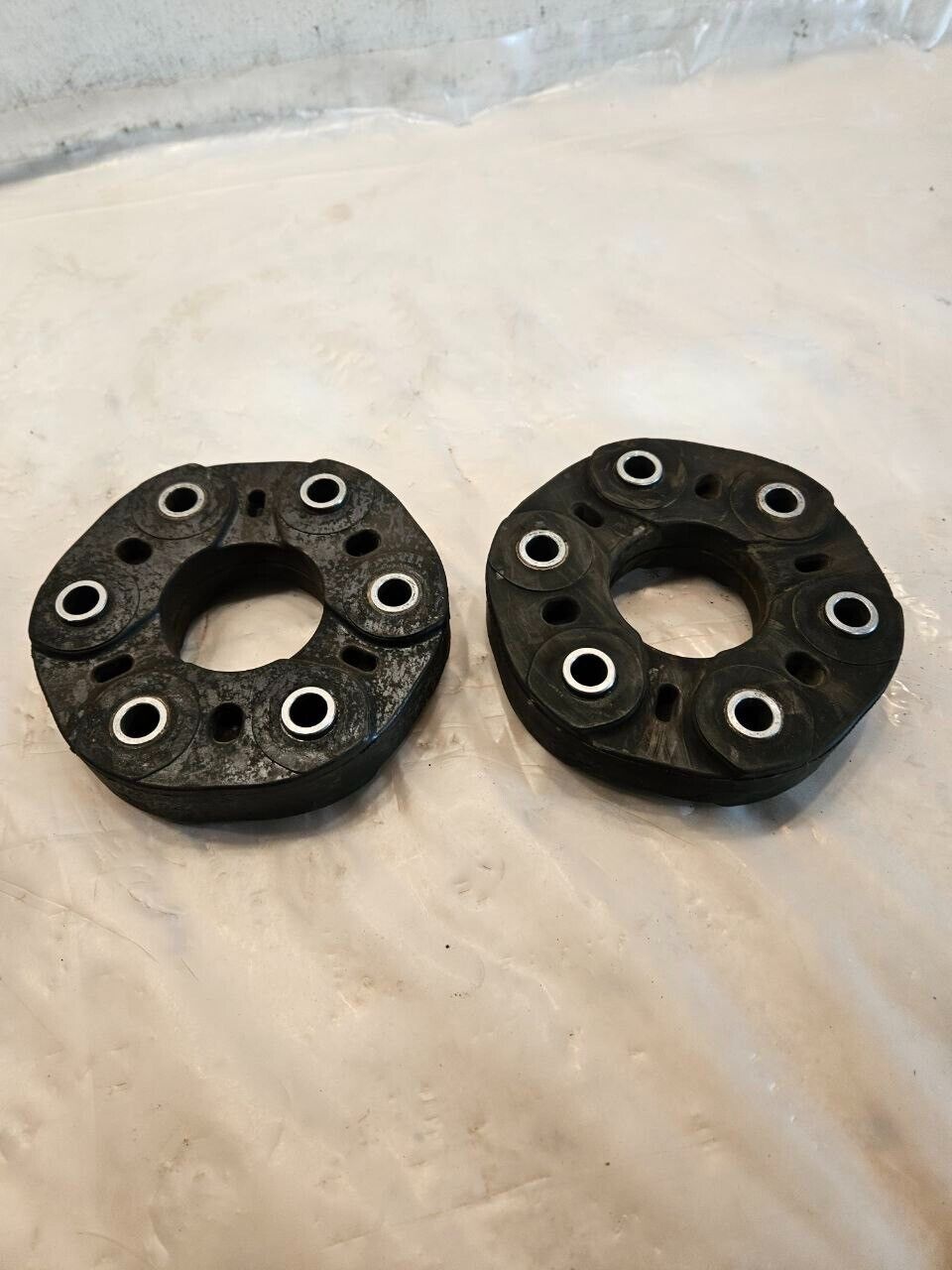 Set of 2 Mercedes-Benz W203 W211 Prop Shaft Rubber Flex Disc A2034110015 OEM - 63$ Picture 1 of 6 Picture 2 of 6 Picture 3 of 6 Picture 4 of 6 Picture 5 of 6 Picture 6 of 6